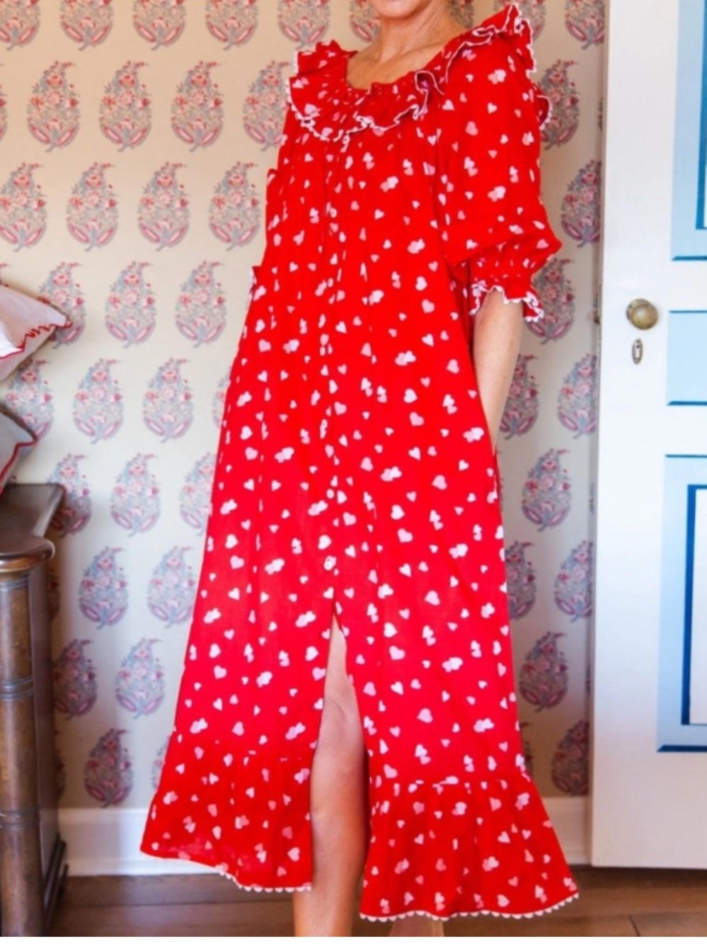 Printfresh + Pencil & Paper Co. Night Gown Small S Red Heartbreaker Valentine PJ